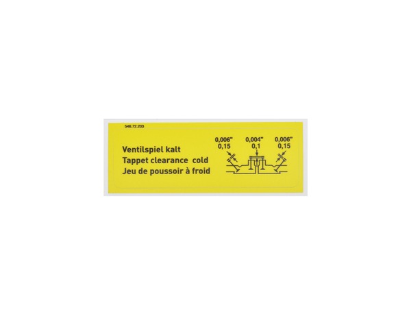 54672203 - : Valve Clearance Decal for Porsche Image