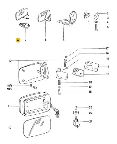 91173101307 - : Exterior Mirror *(USE PART#  911-731-013-10)* for Porsche Image