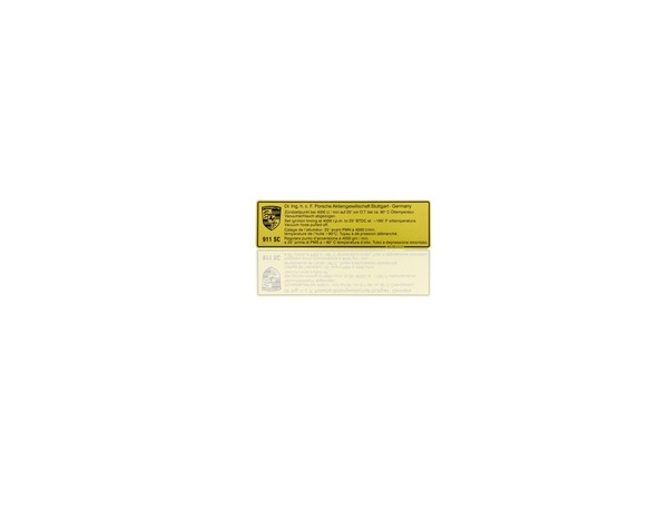 93000651001 - : Sticker Ignition Timing for Porsche Image