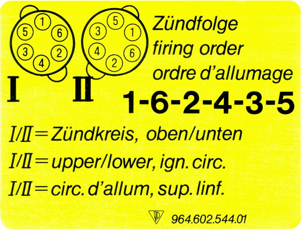 96460254401 - : Sticker "Firing order" for Porsche: 911 Image