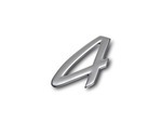 996559241014PU - : Logo "4" in Silver for Porsche Image