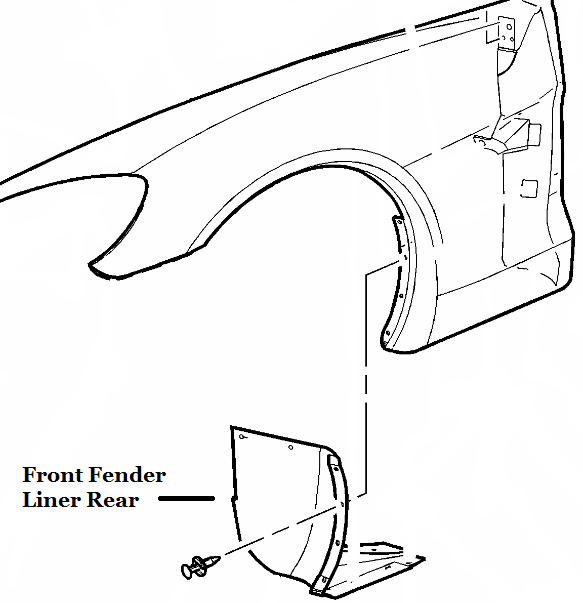15806318 - Body: Rear Fender Liner for Chevrolet: Corvette Image