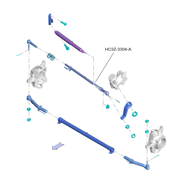 HC3Z3304A - : Steering Drag Link for Ford Image