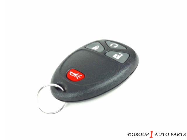22936098 - Electrical: 4 Button Keyless Entry Remote Key Fob for Buick: Enclave | Cadillac: Escalade EXT | Chevrolet: Avalanche, Captiva Sport, Equinox, Express 2500, Express 3500, Express 4500, Silverado 1500, Silverado 1500 Classic, Silverado 1500 HD Classic, Silverado 2500 HD, Silverado 2500 HD Classic, Silverado 3500 Classic, Silverado 3500 HD, Suburban 1500, Suburban 2500, Tahoe, Traverse | GMC: Acadia, Acadia Limited, Savana 2500, Savana 3500, Savana 4500, Sierra 1500, Sierra 1500 Classic, Sierra 1500 HD Classic, Sierra 2500 HD, Sierra 2500 HD Classic, Sierra 3500 Classic, Sierra 3500 HD, Yukon, Yukon XL 1500, Yukon XL 2500 | Hummer: H2 | Pontiac: Torrent | Saturn: Outlook, Vue Image