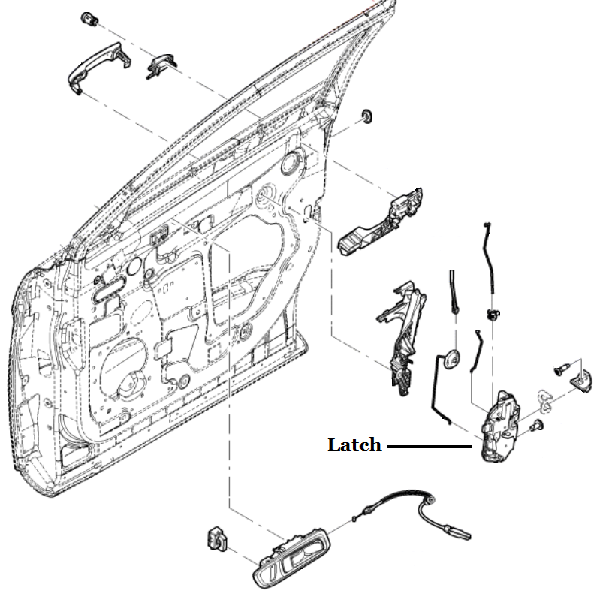 DG1Z5421812A - : LATCH - FRONT RH for Ford: Explorer, Police Interceptor Sedan, Police Interceptor Utility, Special Service Police Sedan, Taurus | Lincoln: MKS Image