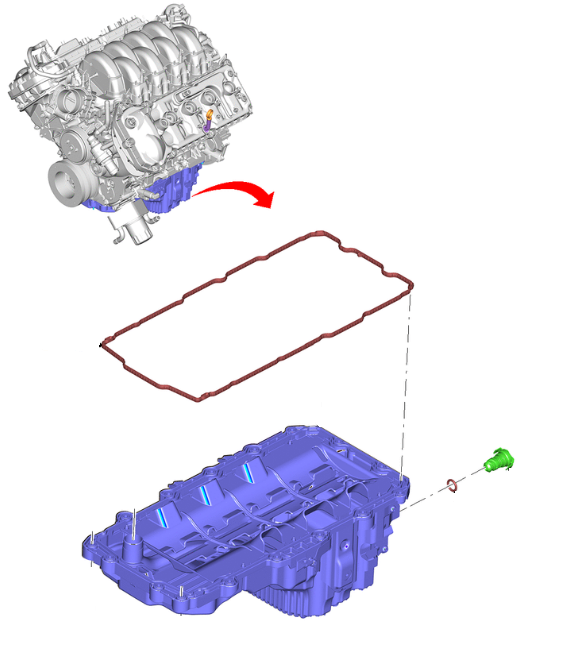 JR3Z6675E - Engine: Oil Pan for Ford Image