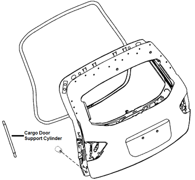 904513KA1A - : REAR CARGO DOOR - SUPPORT CYLINDER LH for Nissan Image