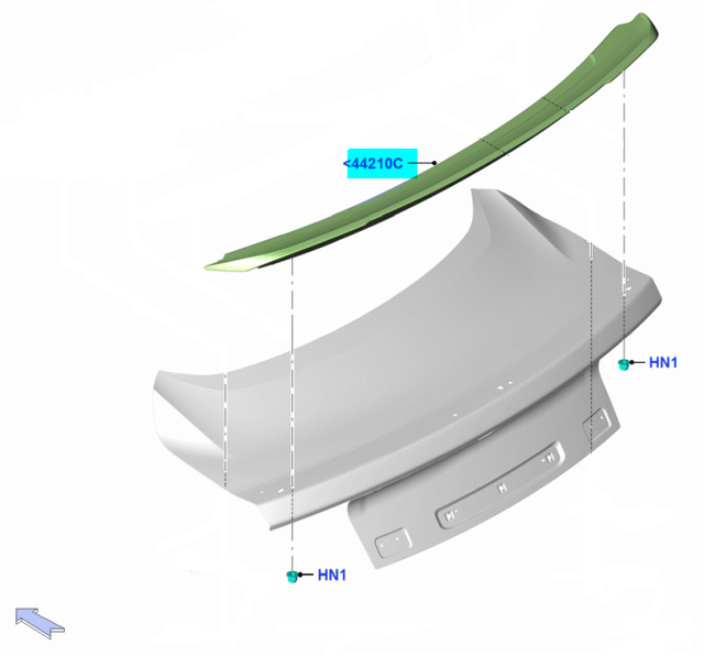 FR3Z6344210DA - : KIT - REAR SPOILER - Flush Spoiler - Shelby Version for Ford: Mustang Image