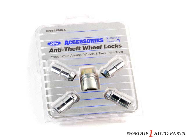 E9TZ1A043A - Wheels: Wheel Locks - Chrome-Plated For Exposed Lugs for Ford Image