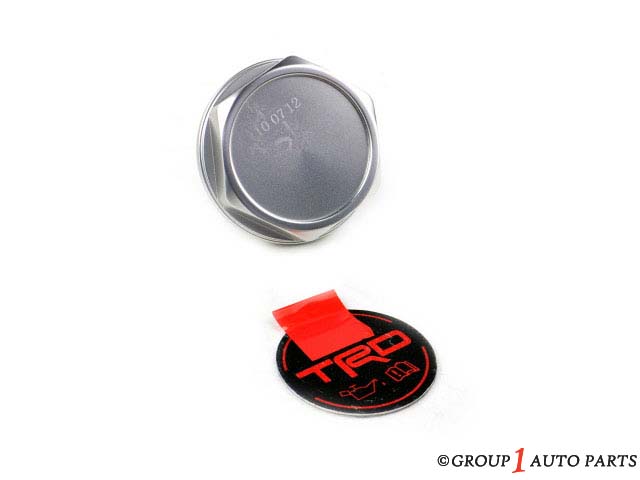 PTR3500110 - TRD: TRD Oil Cap for Scion: iM, tC, xB, xD | Toyota: 4Runner, Avalon, C-HR, Camry, Corolla, Corolla iM, FJ Cruiser, Highlander, Land Cruiser, Matrix, Prius, Prius C, RAV4, Sequoia, Sienna, Solara, Tacoma, Tundra, Yaris Image