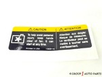 10309116 - Body: Caution Label for Buick: Century, Commercial Chassis, Electra, LaCrosse, LeSabre, Reatta, Regal, Rendezvous, Riviera, Roadmaster, Skylark, Somerset, Somerset Regal, Terraza | Cadillac: Catera, Escalade, Escalade ESV, Escalade EXT, Fleetwood, Seville | Chevrolet: Avalanche, Beretta, Camaro, Caprice, Cavalier, Celebrity, Classic, Corsica, Corvette, Impala, Lumina, Lumina APV, Malibu, Monte Carlo, Suburban 1500, Suburban 2500, Tahoe, Uplander, Venture | GMC: Yukon, Yukon XL 1500, Yukon XL 2500 | Hummer: H2 | Oldsmobile: 98, Achieva, Alero, Cutlass, Cutlass Supreme, Delta 88, Intrigue, Silhouette, Toronado | Pontiac: 6000, Aztek, Bonneville, G6, Grand Am, Grand Prix, Montana, Sunfire, Trans Sport | Saturn: Aura, Relay Image