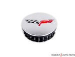 9597834 - : Chrome Button Style Center Cap with Crossed-Flags Logo for Chevrolet: Corvette Image