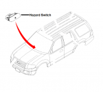 FL3Z13350AA - Body: Hazard Switch for Ford: E-350 Super Duty, E-450 Super Duty, Expedition, F-150, F-250 Super Duty, F-350 Super Duty, F-450 Super Duty Image