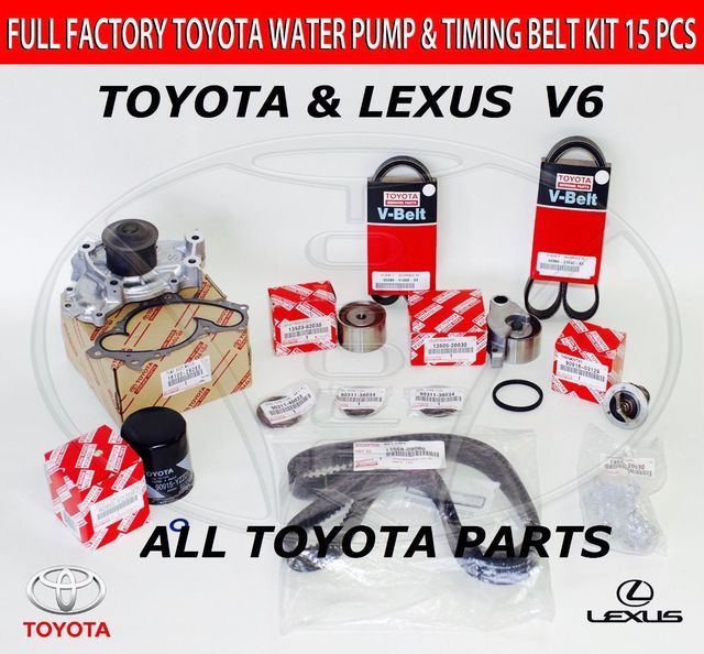 Full Toyota 15 Piece Timing Belt and Water Pump Kit for
