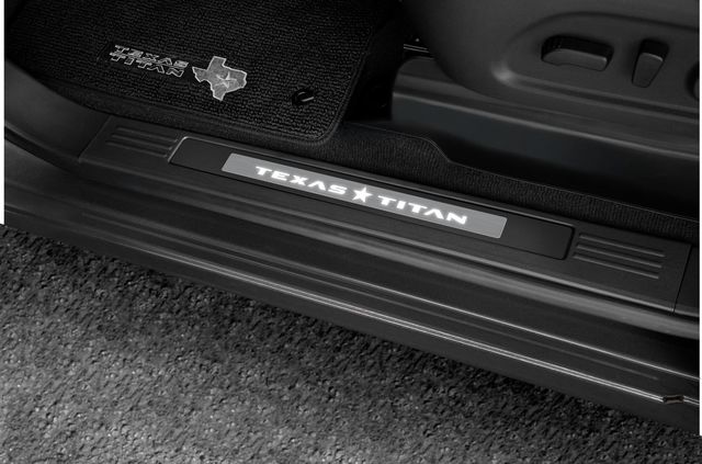 999G6W8TX0 - Interior: Illuminated Kick Plates - TEXAS TITAN, 2 piece, front only for Nissan: TITAN, TITAN XD Image