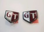 6389697AA400 - : JDM Nissan Skyline R34 GTR Fender Side Emblem Kit RH and LH Silver/Red for Nissan Image