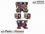 R34EMBLEMKIT - : JDM Nissan R34 Skyline GTR BNR34 Emblem Badge Kit Front Rear Fenders for Nissan Image