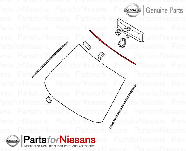 2007-2012 Nissan Altima Upper Windshield Molding 72752-JA00A