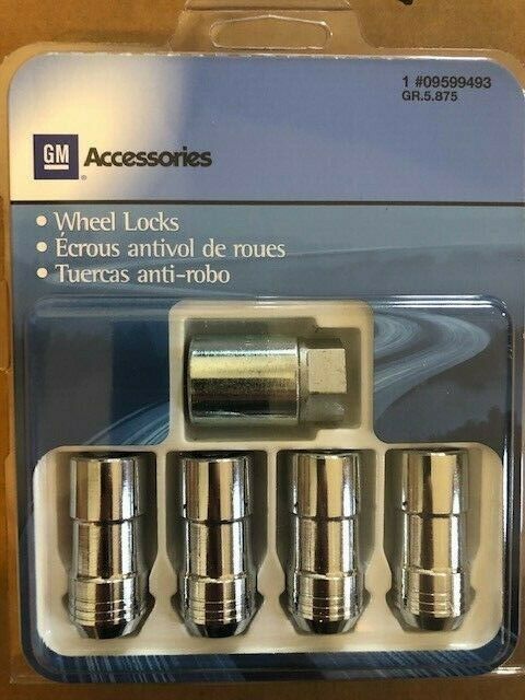 85548789 - Wheels: Thatcham Wheel Lock Kit - Chrome for Buick: Enclave | Cadillac: Escalade, Escalade ESV, LYRIQ, SRX, XT5, XT6 | Chevrolet: Silverado EV | GMC: Sierra EV Image