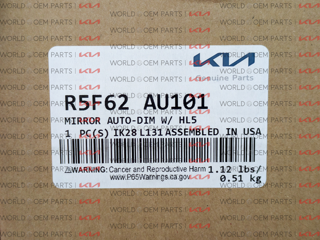 R5F62AU101 - : 2023-2025 Kia - Auto-Dimming Mirror W/Homelink (Pnp) for Kia Image