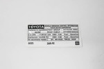 112980V373 - Body: Emission Label for Toyota Image