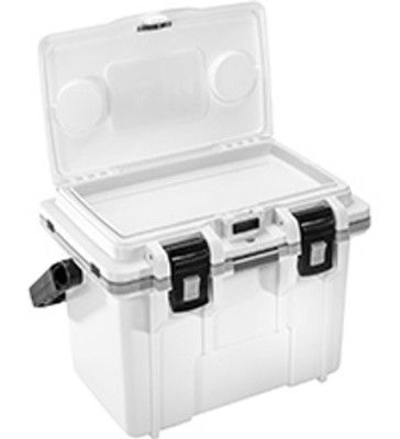 PTN9800110 - Merchandise: 2021-2026 Toyota - Cooler, Pelican 14QT - White/Gray for Toyota: 4Runner, Avalon, bZ4X, C-HR, Camry, Corolla, Corolla Cross, Crown, GR Corolla, GR Supra, GR86, Grand Highlander, Highlander, Land Cruiser, Mirai, Prius, Prius Prime, RAV4, RAV4 Prime, Sequoia, Sienna, Tacoma, Tundra, Venza Image
