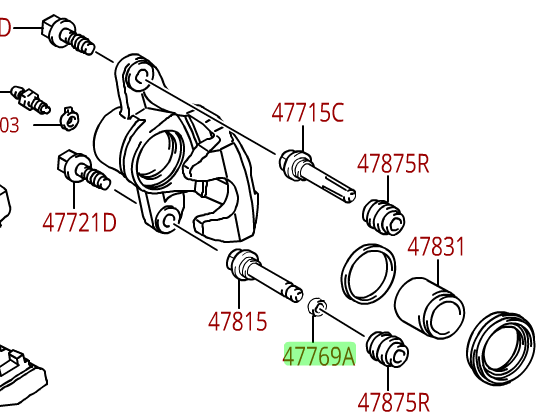 4776906020 - Brakes: Disc Brake Caliper Pin Bushing for Toyota: Avalon, Camry, Corolla, Highlander, Solara Image