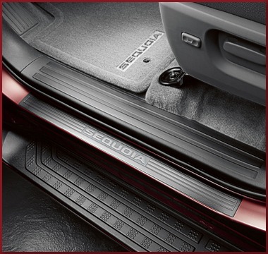PT7470C080 - Interior: 2008-2022 Toyota Door Sill Strip Protectors Black Sequoia for Toyota Image