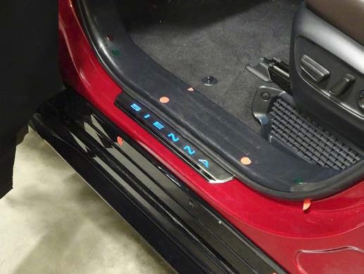 PT94208210 - Interior: 2021-2025 Toytoa Sienna Front Doors LED Logo Illuminated Door Sill Strips Set Of 2 for Toyota: Sienna Image