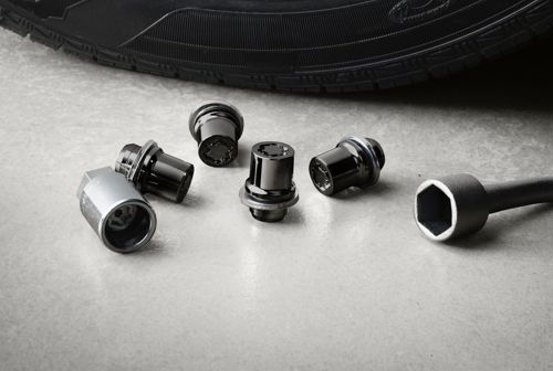 PK45600J00 - Wheels: 2020-2026 Toyota - Wheel Locks, Alloy, Black Chrome Finish for Toyota: Avalon, Camry, Corolla, Prius, Prius Prime, RAV4, Sienna Image