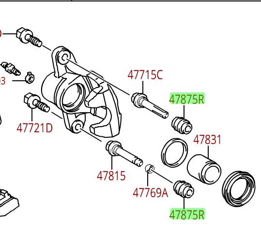 478750E040 - : Disc Brake Caliper Pin Boot for Toyota: Highlander Image