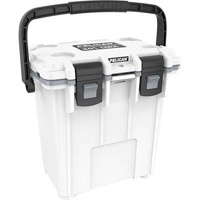 PTN9800135 - Merchandise: 2021-2026 Toyota - Cooler, Pelican 20QT Elite - White/Gray for Toyota: 4Runner, Avalon, bZ4X, C-HR, Camry, Corolla, Corolla Cross, Crown, GR Corolla, GR Supra, GR86, Grand Highlander, Highlander, Land Cruiser, Mirai, Prius, Prius Prime, RAV4, RAV4 Prime, Sequoia, Sienna, Tacoma, Tundra, Venza Image