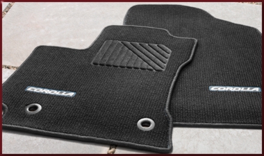 PT2060214328 - : 2014-2016 Toyota Front &amp; Rear Carpet Floor Mats Black w/ Blue Corolla for Toyota: Corolla Image