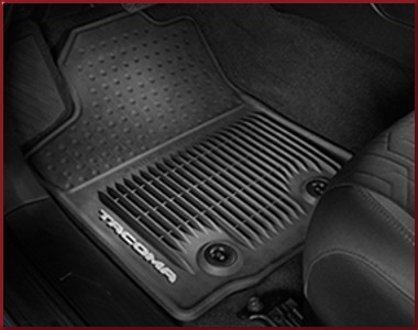 PT9083616020 - : 2016-2017 Toyota Tacoma - Floor Mats, All-Weather, Tacoma Logo for Toyota: Tacoma Image