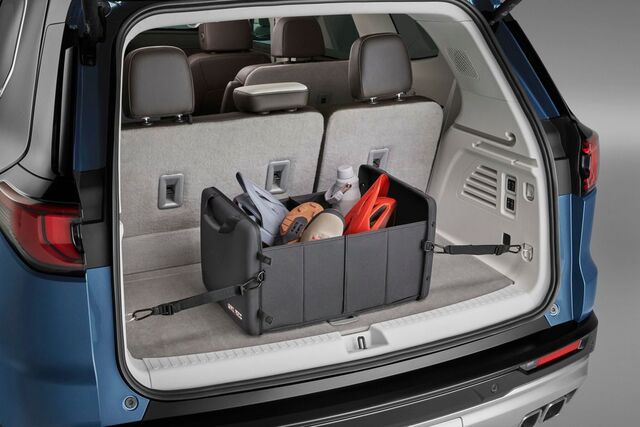 85543656 - : GMC Cargo Organizer in Jet Black with GMC Logo for GMC: Acadia, Sierra EV, Terrain, Yukon, Yukon XL Image