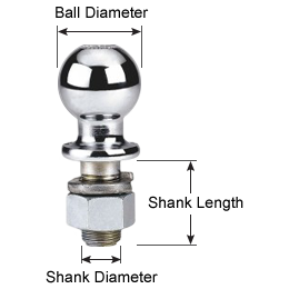 63830 - : Hitch Ball 2" Diameter 1 1/4 Length 2 3/4 Tow Ready for Toyota Image