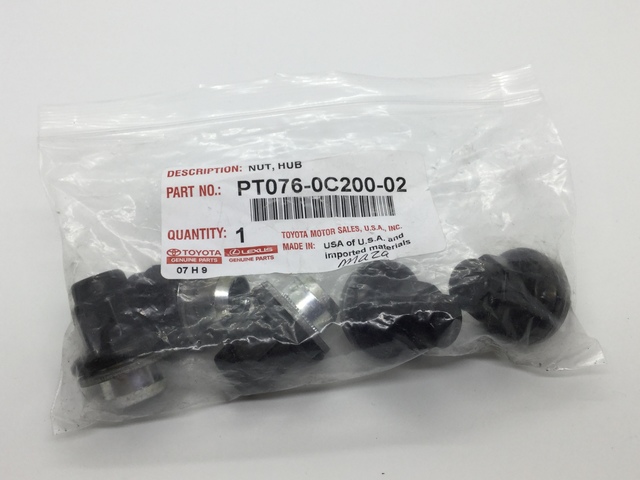 PT076-0C200-02 - 2020-2022 Toyota - Wheel Locks, Alloy, Black Pvd
