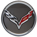 19301415 - : Wheel Center Caps, Argent w/Crossed-Flag Logo.  THIS IS A SINGLE WHEEL CENTER CAP; NOT A SET OF FOUR. for Chevrolet: Corvette Image