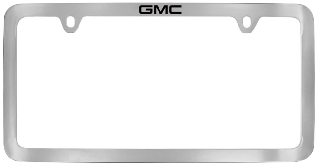 19368090 - Exterior: License Plate Frame, Slim, Chrome, Gmc for GMC: Acadia, Acadia Limited, Savana 1500, Savana 2500, Savana 3500, Savana 4500, Sierra 1500, Sierra 1500 Limited, Sierra 2500 HD, Sierra 3500 HD, Terrain, Yukon, Yukon XL, Yukon XL 1500 Image