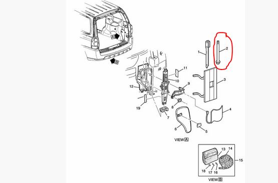 10290592 - Body: Handle Extension for Buick: Terraza | Chevrolet: Uplander, Venture | Oldsmobile: Silhouette | Pontiac: Montana, Trans Sport | Saturn: Relay Image