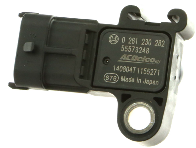 55573248 - Emission System: M.A.P Sensor for Buick: Enclave, Envision, LaCrosse, Lucerne, Regal, Verano | Cadillac: ATS, CTS, ELR, SRX, XTS | Chevrolet: Aveo, Aveo5, Blazer, Camaro, Caprice, Captiva Sport, Cobalt, Colorado, Corvette, Cruze, Equinox, Express 1500, HHR, Impala, Impala Limited, Malibu, Malibu Limited, Monte Carlo, Silverado 1500, Sonic, Spark, Spark EV, SS, Traverse, Traverse Limited, Uplander, Volt | GMC: Acadia, Acadia Limited, Canyon, Savana 1500, Sierra 1500, Terrain | Pontiac: G3, G5, G6, G8, Grand Prix, Solstice | Saturn: Astra, Aura, Ion, Outlook, Sky, Vue Image
