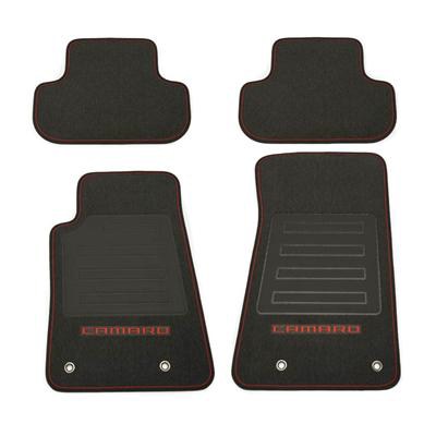 92221512 - Interior: Floor Mats - Premium Carpet - Black W/ Silver for Chevrolet: Camaro Image