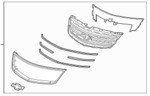 84928296 - : Upper Grille (Replaces Part Number 23302974) for Chevrolet: Traverse Image