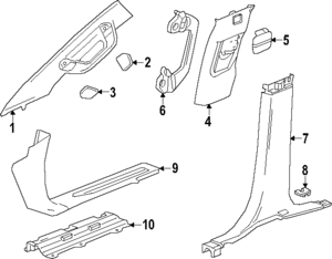 2024-2026 GMC (Replaces 85587885) Upper Center Pillar Trim 85672119 GM ...