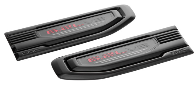 86532094 - Exterior: (Replaces 85160723) Black Sierra 6.2L V8 Fender Vent Emblems for GMC: Sierra 1500 Image