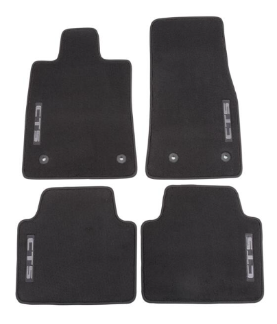 22860826 - : Black Front and Rear Carpet Floor Mat Package With CTS Logo for GM Image