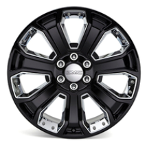 84340647 - : 22" Wheels, Gloss Black (THIS IS A SINGLE WHEEL.  NOT A SET OF FOUR) for Cadillac: Escalade, Escalade ESV | Chevrolet: Silverado 1500 LD, Suburban, Suburban 3500 HD, Tahoe | GMC: Yukon Image