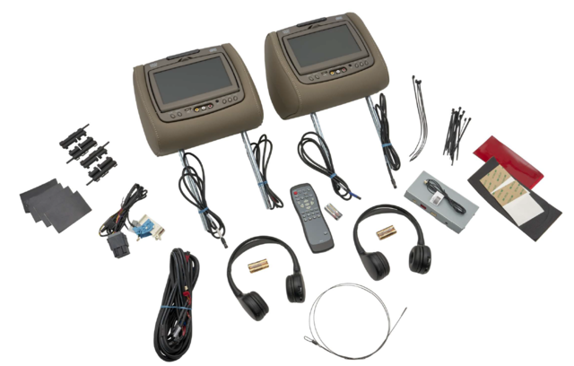 84263918 - : DVD Headrest System, Vinyl (REPLACES PART NUMBER 23309577) for Cadillac: Escalade, Escalade ESV | Chevrolet: Silverado 1500, Silverado 1500 LD, Silverado 2500 HD, Silverado 3500 HD, Suburban, Suburban 3500 HD, Tahoe | GMC: Sierra 1500, Sierra 1500 Limited, Sierra 2500 HD, Sierra 3500 HD, Yukon, Yukon XL Image