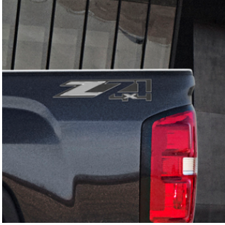 23221558 - Exterior: "Z71 4X4" Decal Graphics Silver and Charcoal on Chrome for Chevrolet: Silverado 1500, Silverado 2500 HD, Silverado 3500 HD | GMC: Sierra 1500, Sierra 2500 HD, Sierra 3500 HD Image