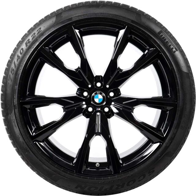 36115A6D1F1 - : BMW OEM 755M WINTER WHEEL AND TIRE IN JET BLACK 22" - FRONT for BMW: X7 Image